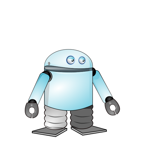Cartoon blue robot vector image