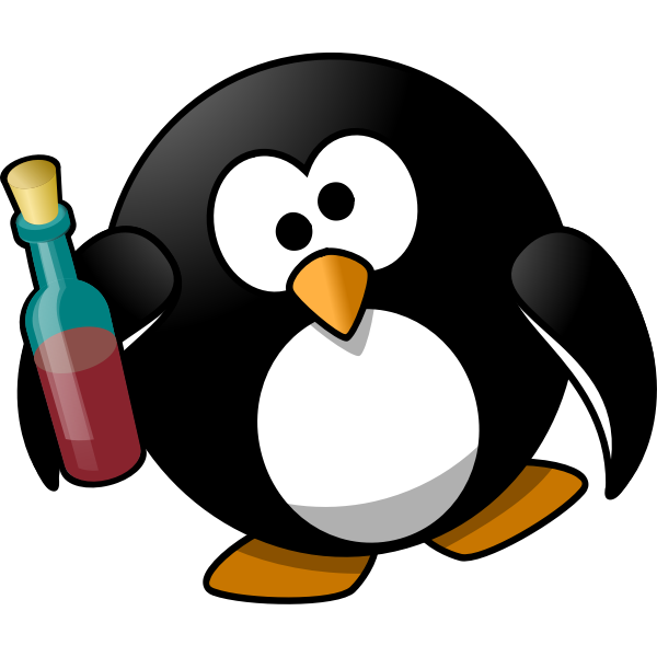 Drunk penguin vector image