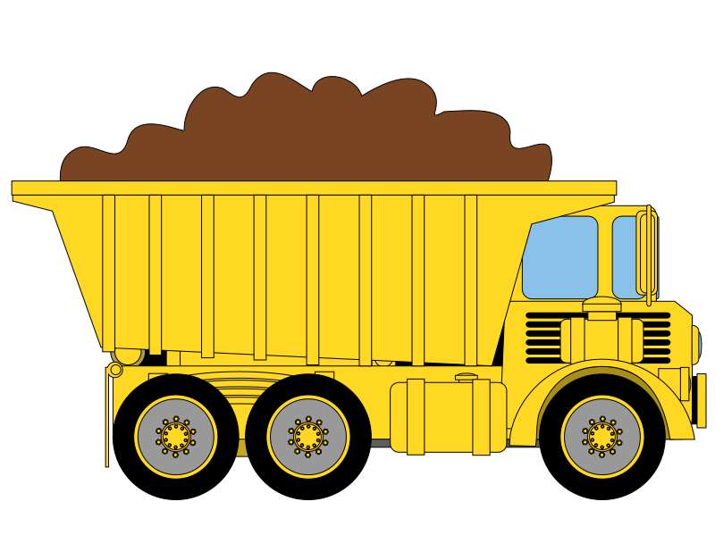 Dump Truck With Dirt Free SVG