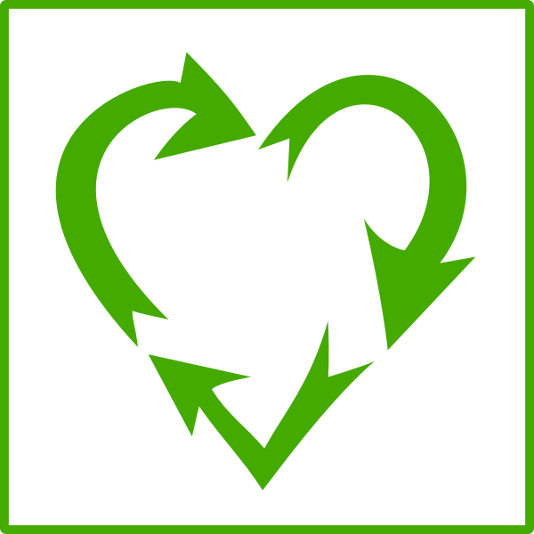 Eco love recycling vector icon