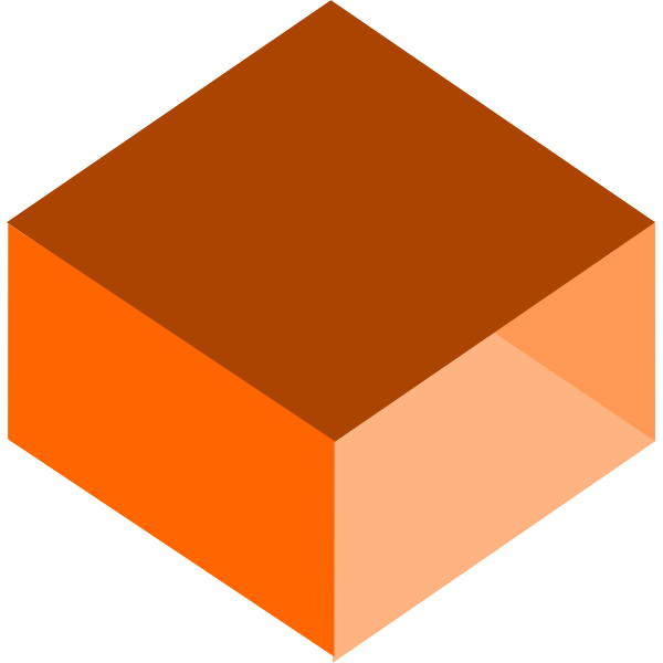 3D orange box vector drawing