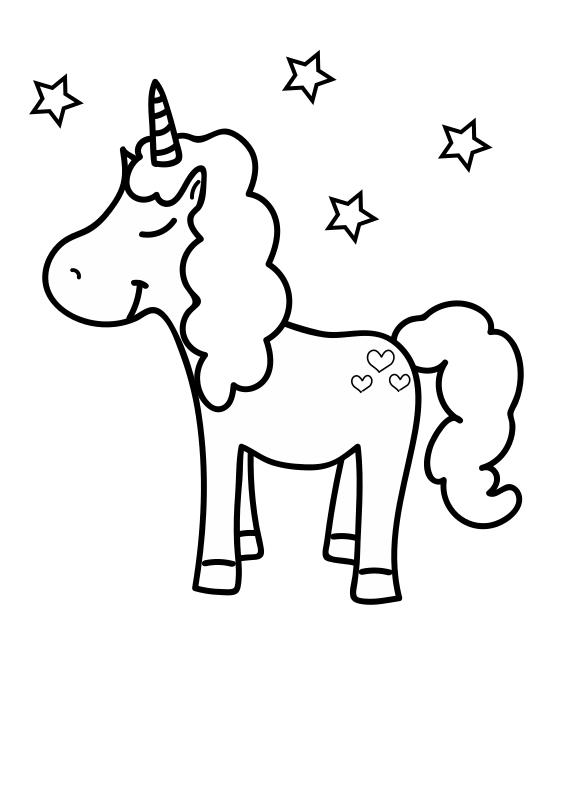 Unicorn for coloring | Free SVG