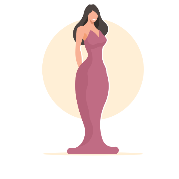 Elegant Woman in Evening Dress