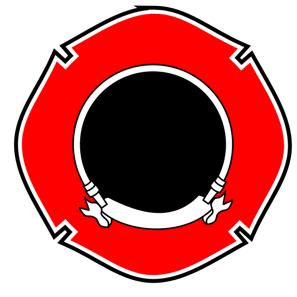 Blank round firefighter emblem vector image