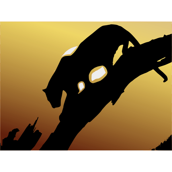 Silhouette vector illustration of black panther