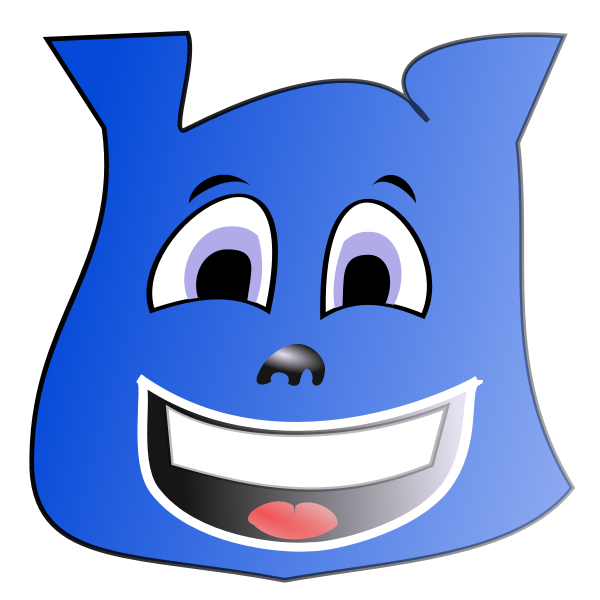 Happy blue emoticon