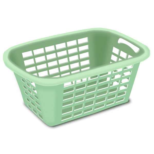 Plastic laundry basket vector drawing