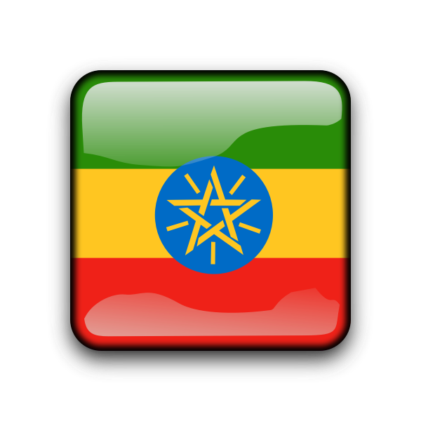 Ethiopian vector flag button
