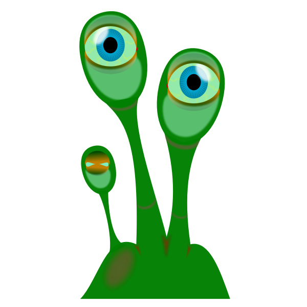 Vector image of alien plant with two eyes | Free SVG