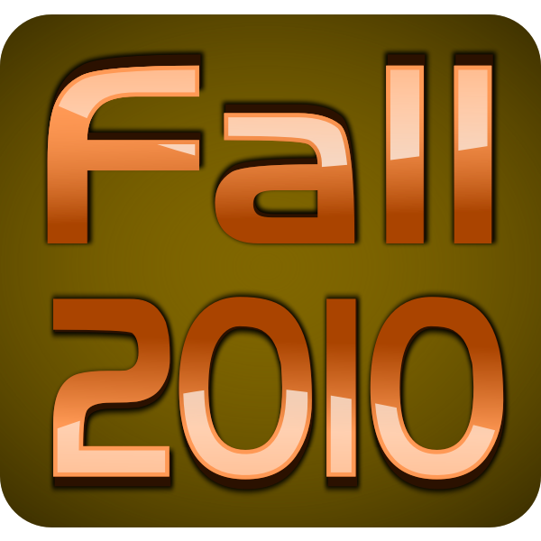 Fall 2010 glossy 3D text vector image