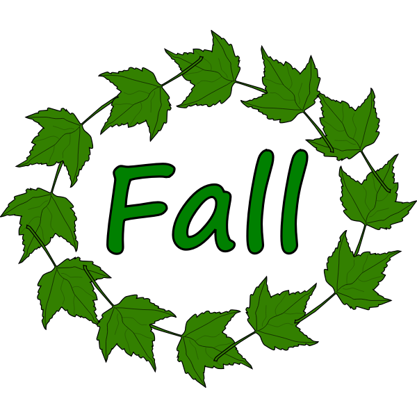 Fall green leaves vector image
