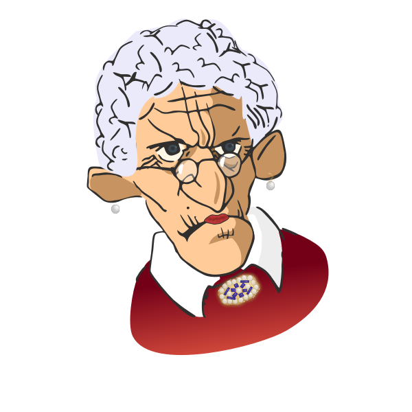 Vector illustration of grumpy old woman | Free SVG
