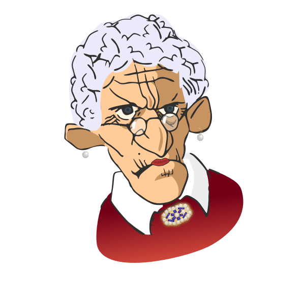 Download Vector illustration of grumpy old woman | Free SVG