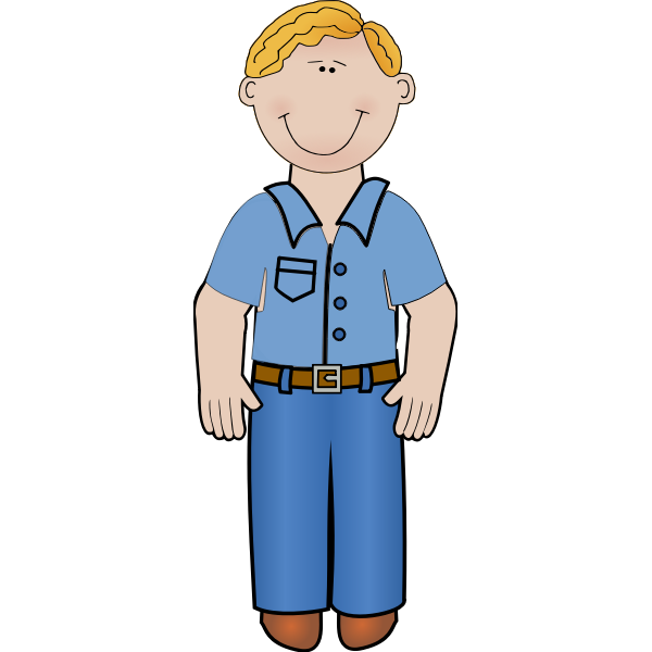 Vector image of daddy in jeans