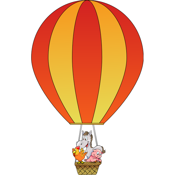 Download Farm animals in balloon | Free SVG