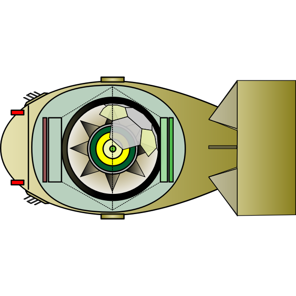 Drawing of interior of an electronic shark