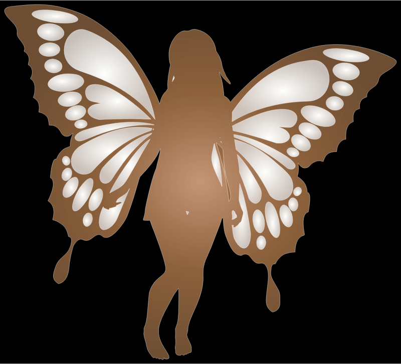 Silhouette of a girl with wings