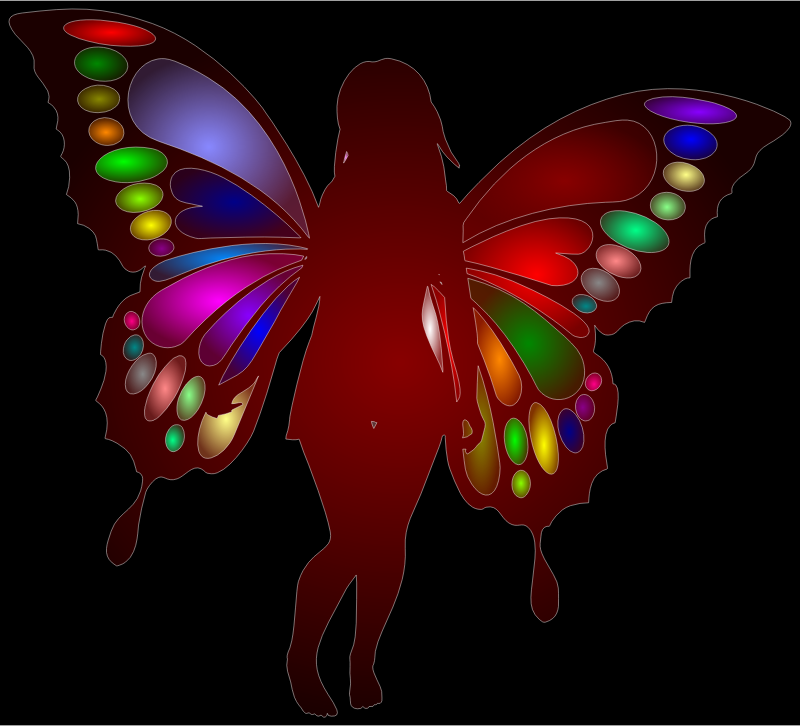 Butterfly woman silhouette