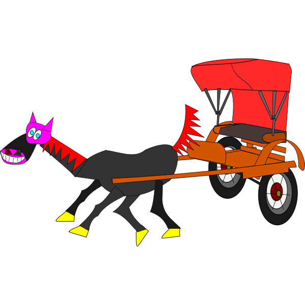Cartoon horse and carriage