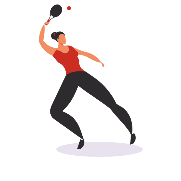 A woman is playing tennis