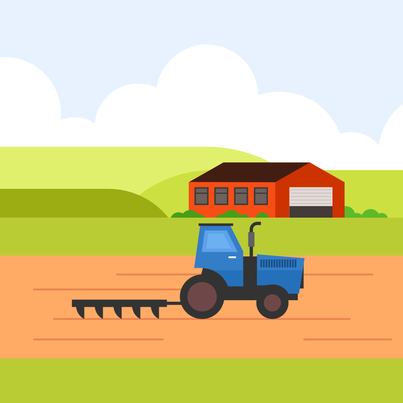 Field and tractor | Free SVG