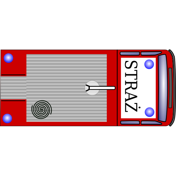 Fire emergency truck top view vector image