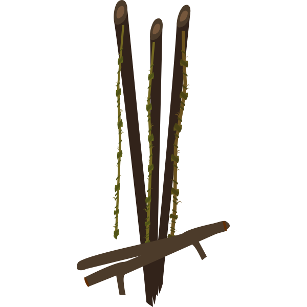 Vector clip art of firebog fishing rods