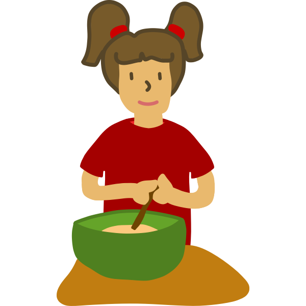 Girl with mixing bowl