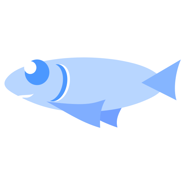 Blue cartoon fish vector clip art