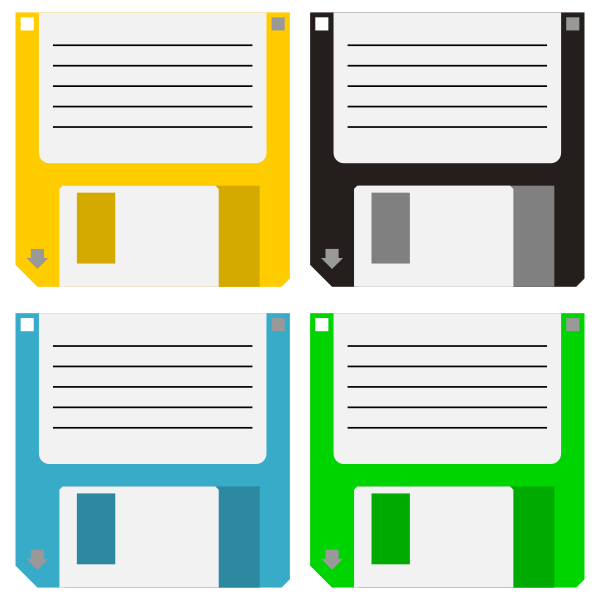 Four floppy disks