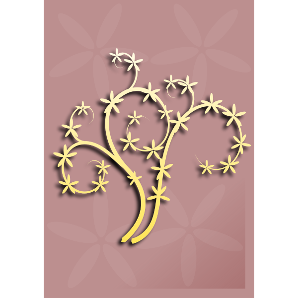 Vector image of decoration element with tree branch in color