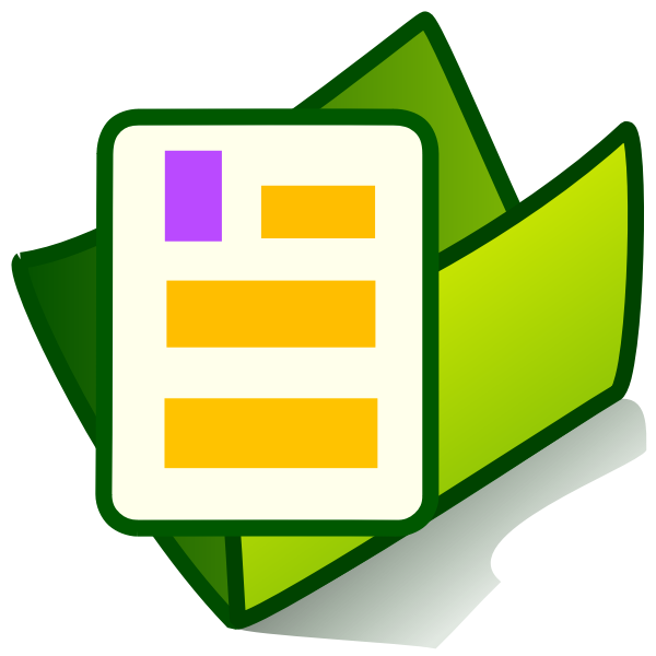 Vector drawing of green PC document folder icon | Free SVG