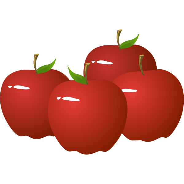Download Vector illustration of four shiny apples | Free SVG