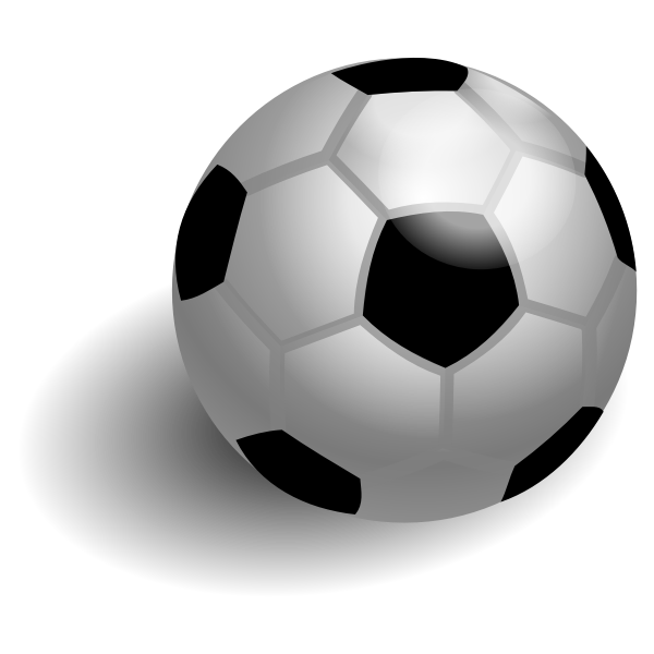 Soccer ball with shadow vector drawing