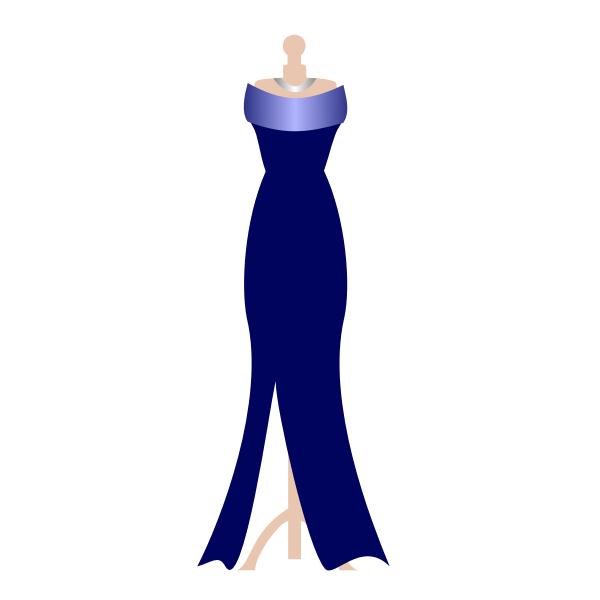 Formal navy dress on dress stand vector image