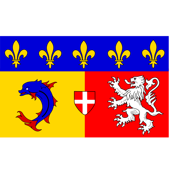 RhÃ´ne-Alpes region flag vector illustration