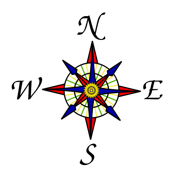Colorful Compass Rose Free SVG