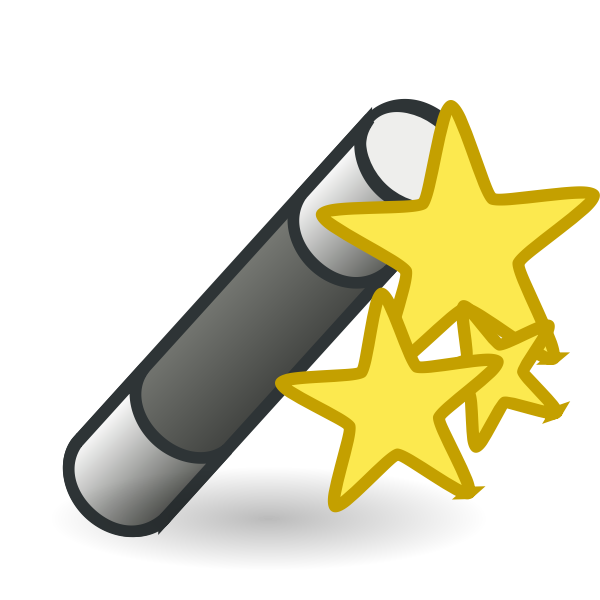 Wand with Stars Vector Graphics