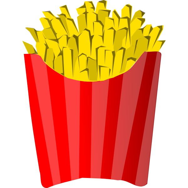 French fries in box vector clip art