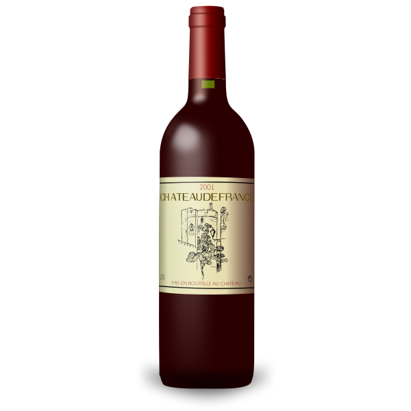 Bordeaux red wine bottle vector drawing