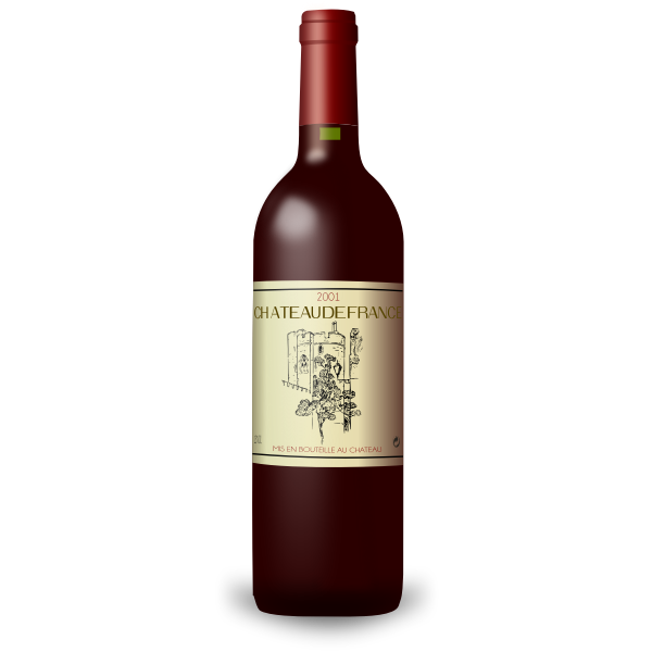 Bordeaux red wine bottle vector drawing | Free SVG