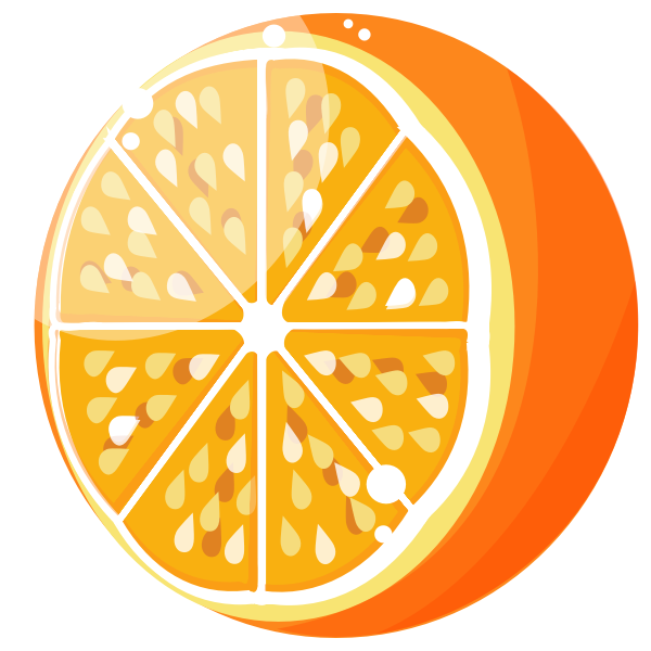 Fresh orange half