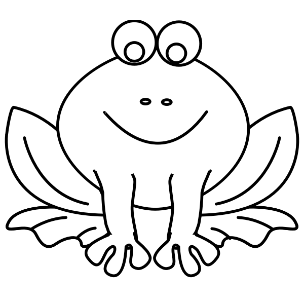 Vector graphics of sitting frog line art