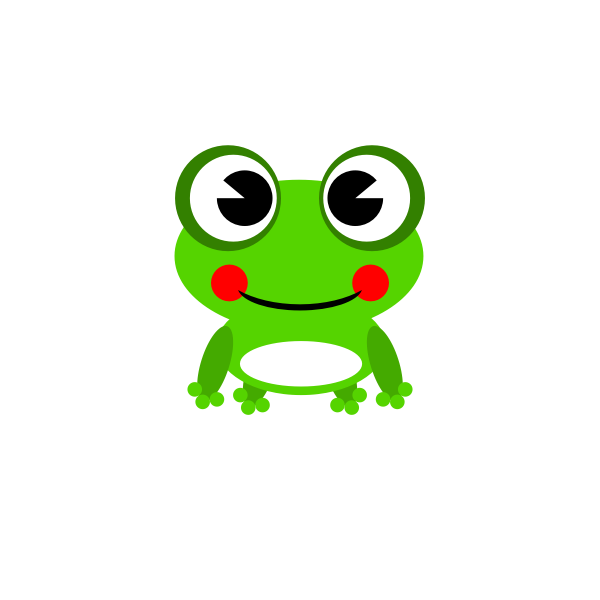 Vector drawing of bright green happy frog | Free SVG