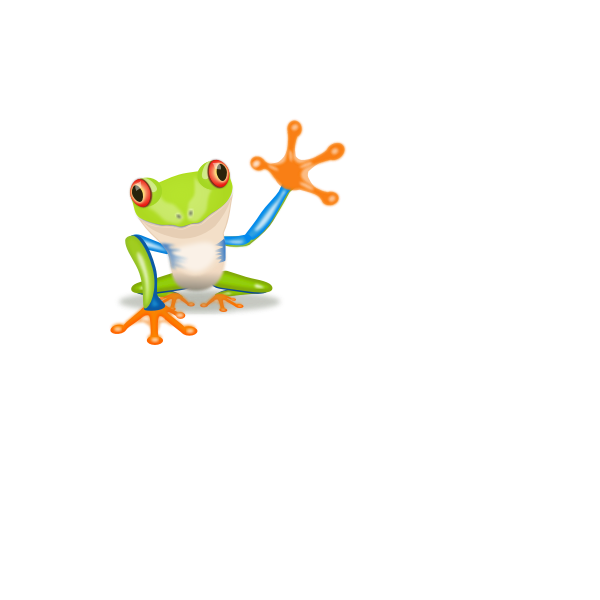 Frog waving hand