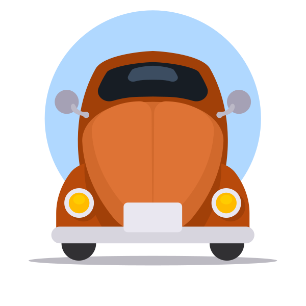 Retro Brown Car Vector Illustration