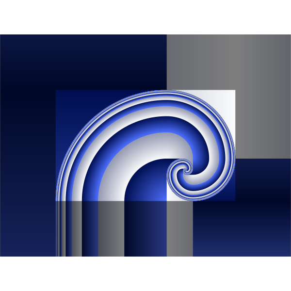 Vector illustration of grey and blue spiral design tile