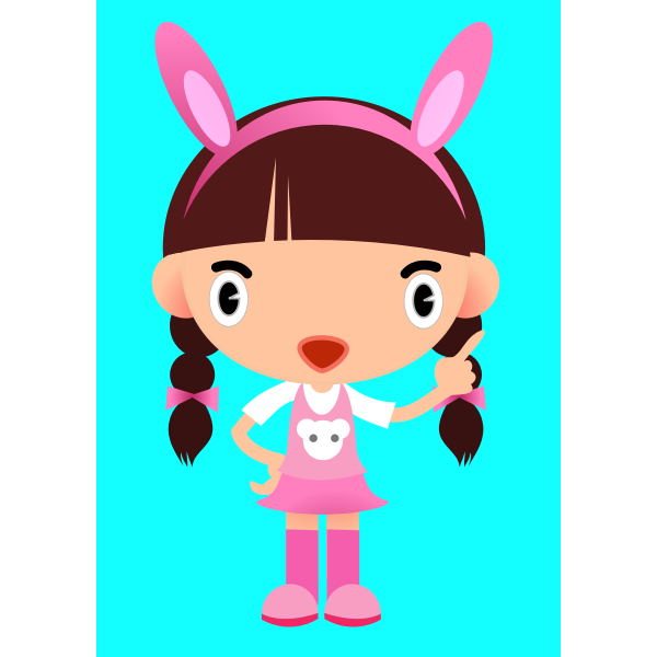 Bunny girl vector illustration