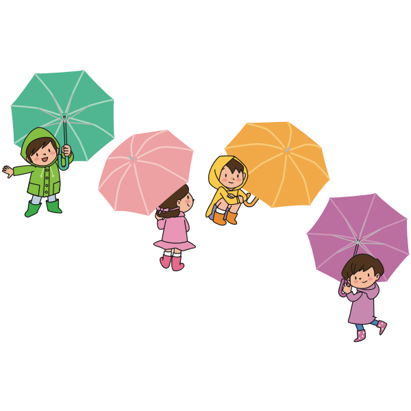Children with umbrellas image