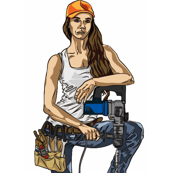 Machine worker vector illustration